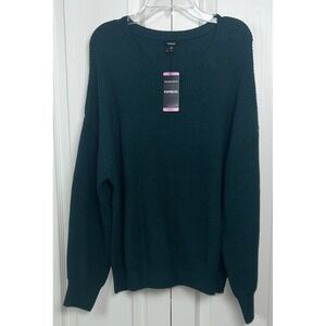 Express Relaxed Sweater Women's Size Small Knit Pullover Junebug Green G8